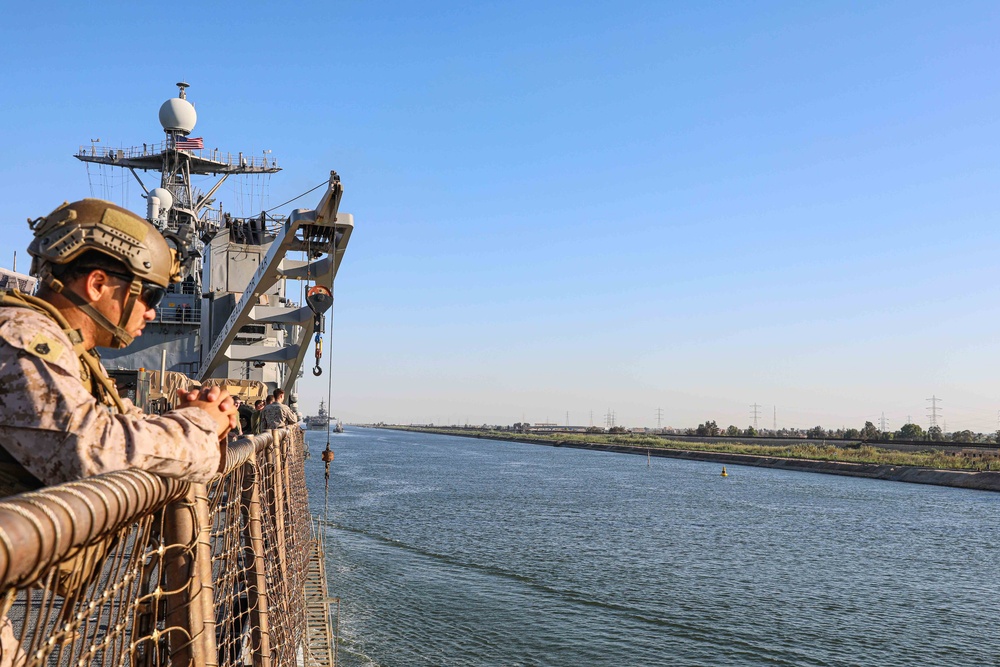 USS Carter Hall (LSD 50) Transits Suez Canal, August 6, 2023