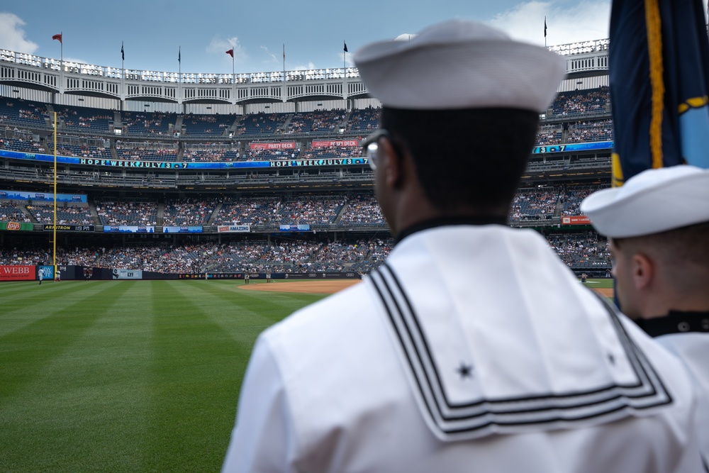 Navy Color Guard Supports 4th of July at Yankee Stadium