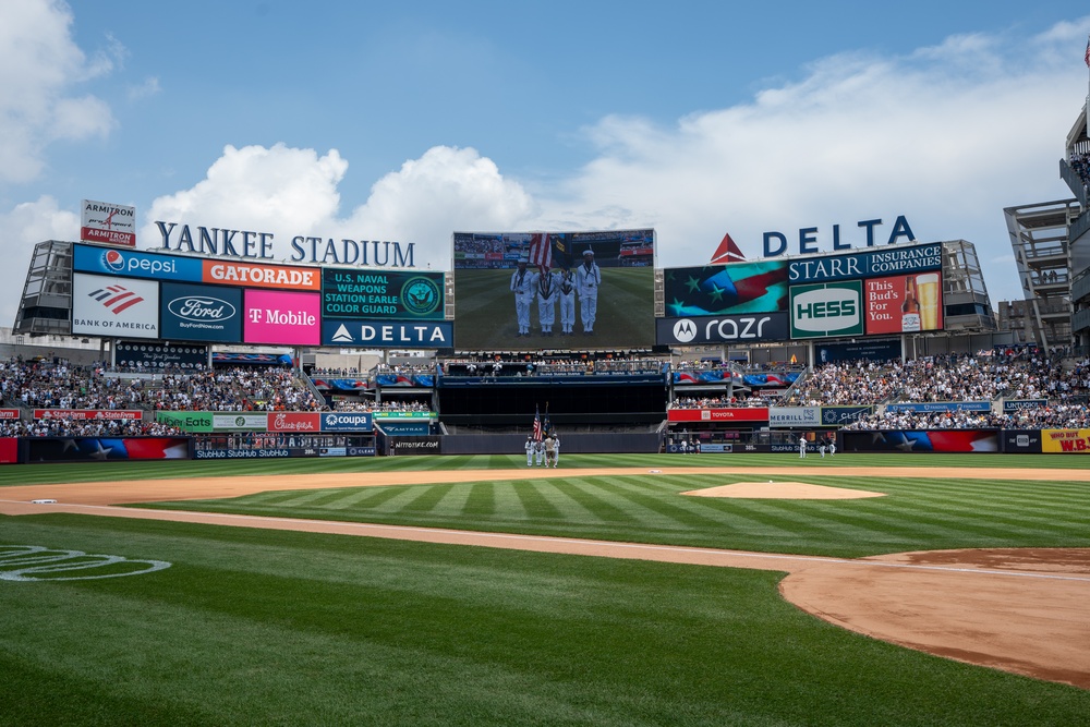 Navy Color Guard Supports 4th of July at Yankee Stadium