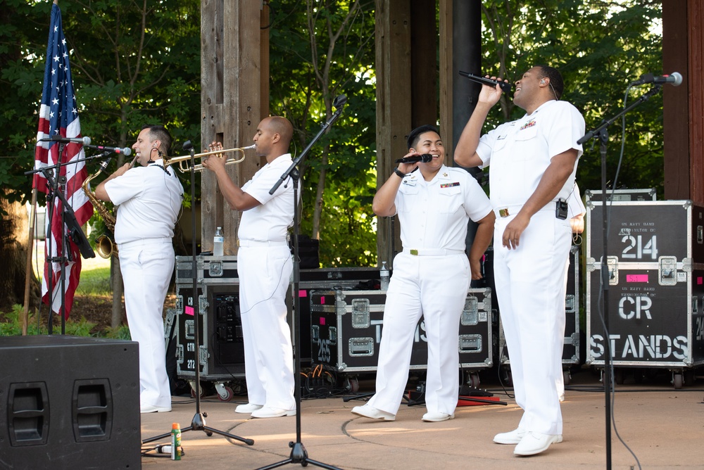 Navy Band Cruisers Rock Band perform at Vienna Town Green