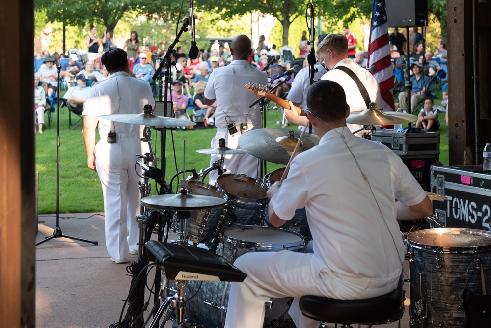 Navy Band Cruisers Rock Band perform at Vienna Town Green