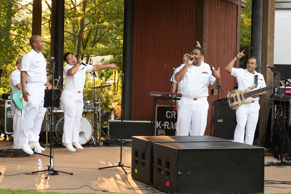 Navy Band Cruisers Rock Band perform at Vienna Town Green