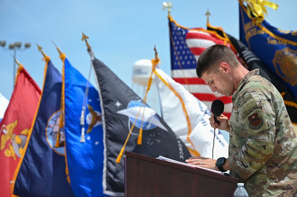 312th TRS flag retirement ceremony