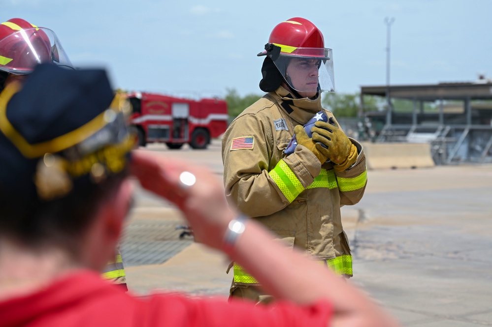 312th TRS flag retirement ceremony