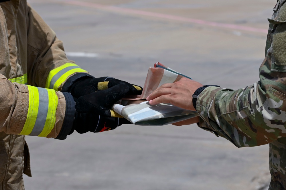 312th TRS flag retirement ceremony