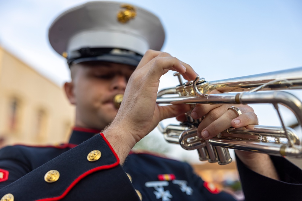 2nd Marine Aircraft Wing Band performs at the Pro Football Hall of Fame Enshrinement Festival Canton Repository Grand Parade