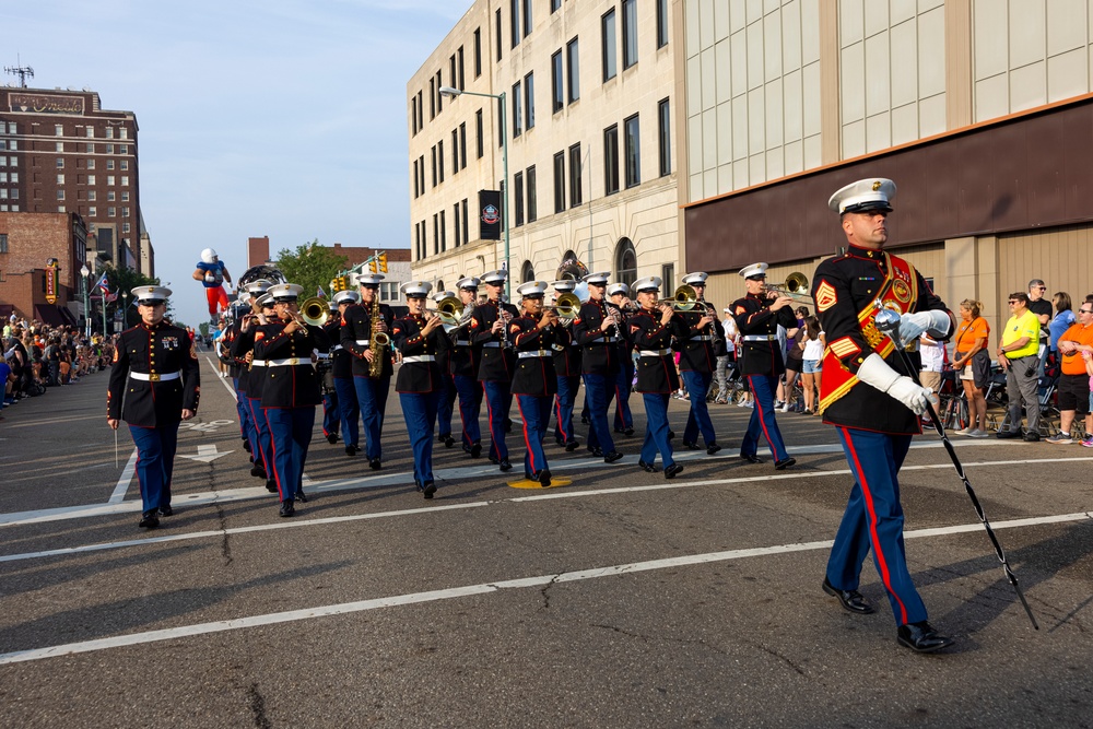 2nd Marine Aircraft Wing Band performs at the Pro Football Hall of Fame Enshrinement Festival Canton Repository Grand Parade