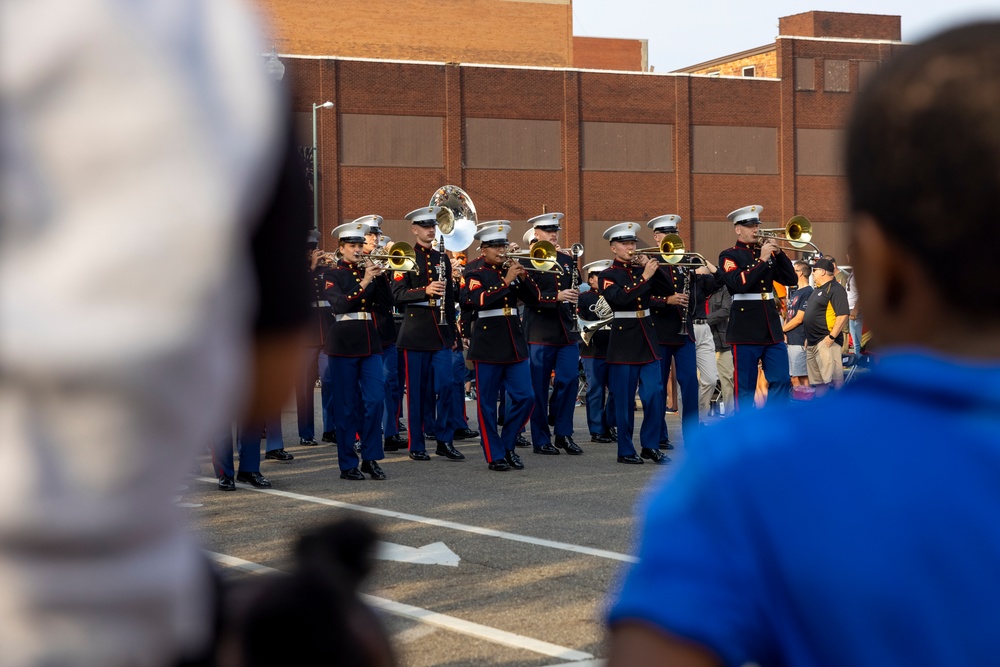 2nd Marine Aircraft Wing Band performs at the Pro Football Hall of Fame Enshrinement Festival Canton Repository Grand Parade