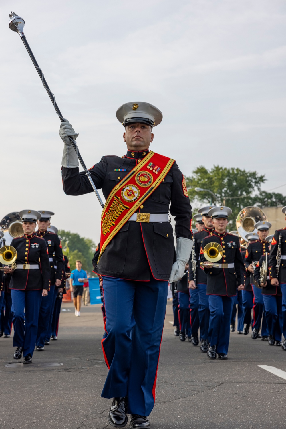 2nd Marine Aircraft Wing Band performs at the Pro Football Hall of Fame Enshrinement Festival Canton Repository Grand Parade