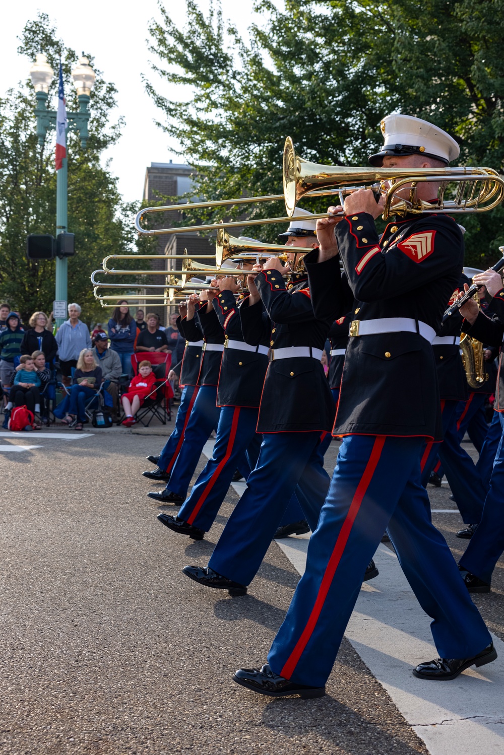 2nd Marine Aircraft Wing Band performs at the Pro Football Hall of Fame Enshrinement Festival Canton Repository Grand Parade