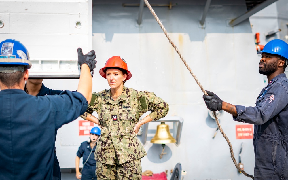 USS Porter Conducts VLS Rearm Event with USNS William Mclean