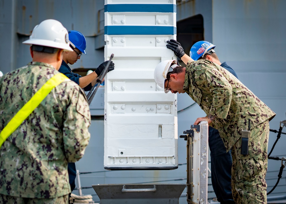 USS Porter Conducts VLS Rearm Event with USNS William Mclean