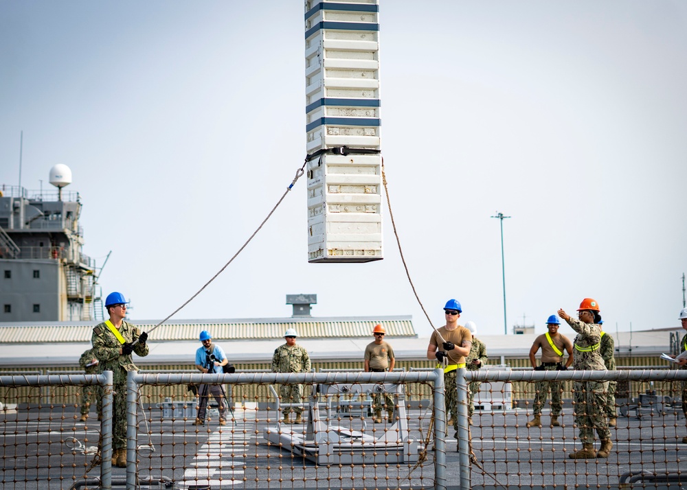 USS Porter Conducts VLS Rearm Event with USNS William Mclean