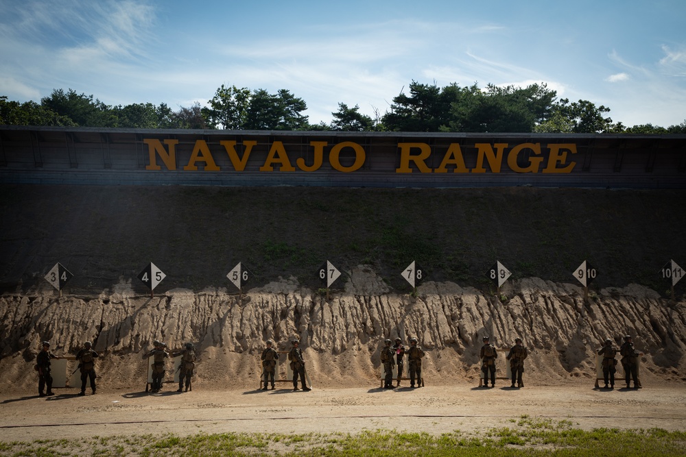 U.S. and ROK infantry Marines train together at Rodriguez Live Fire Range Complex