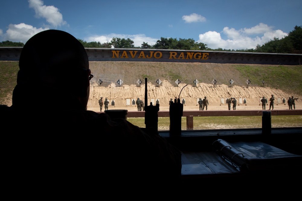 U.S. and ROK infantry Marines train together at Rodriguez Live Fire Range Complex