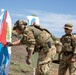 Hungarian soldiers practice firing at pistol range