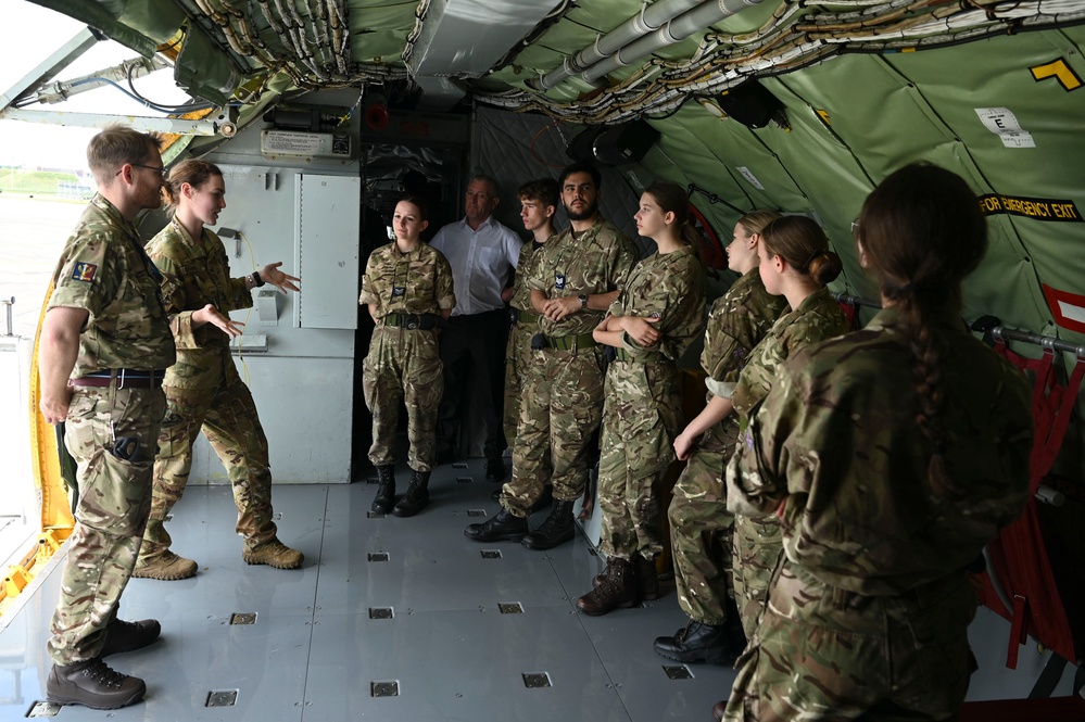 158th Braintree Squadron Royal Air Force air cadets visit RAF Mildenhall