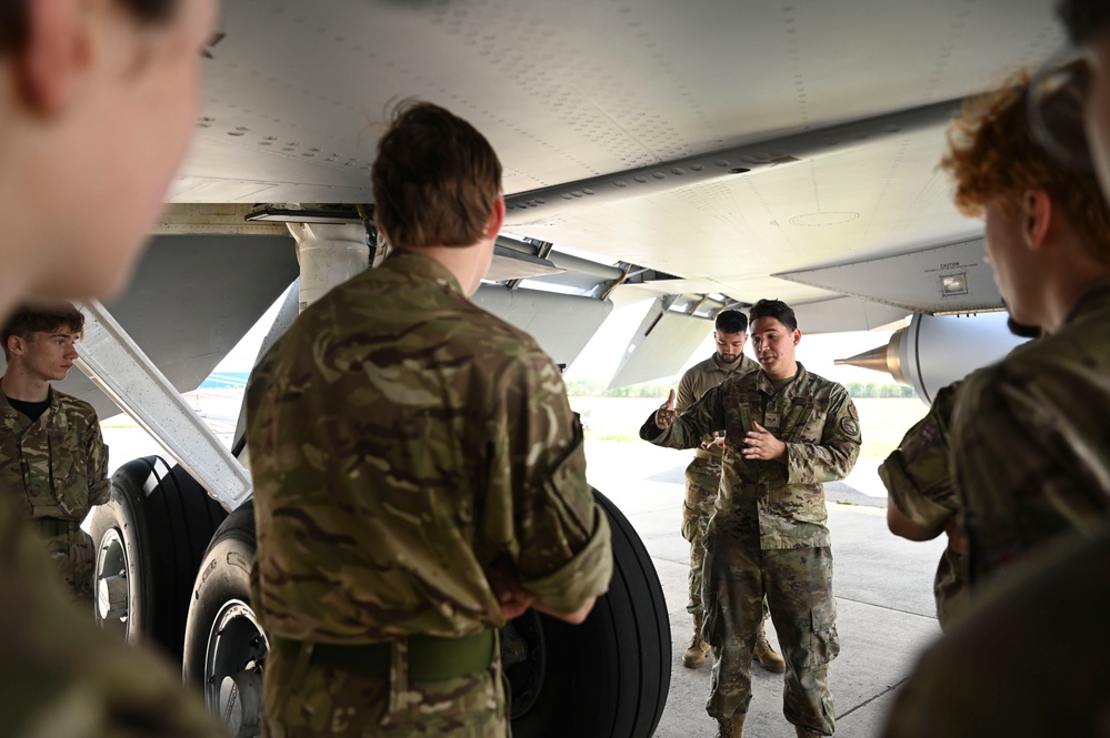 158th Braintree Squadron Royal Air Force air cadets visit RAF Mildenhall