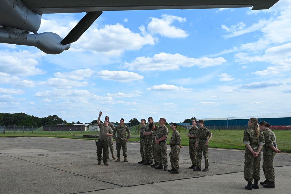 158th Braintree Squadron Royal Air Force air cadets visit RAF Mildenhall