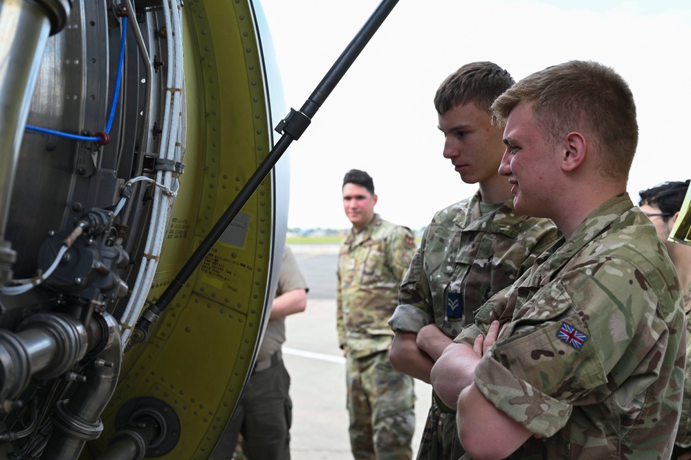 158th Braintree Squadron Royal Air Force air cadets visit RAF Mildenhall