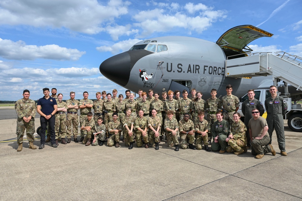 158th Braintree Squadron Royal Air Force air cadets visit RAF Mildenhall