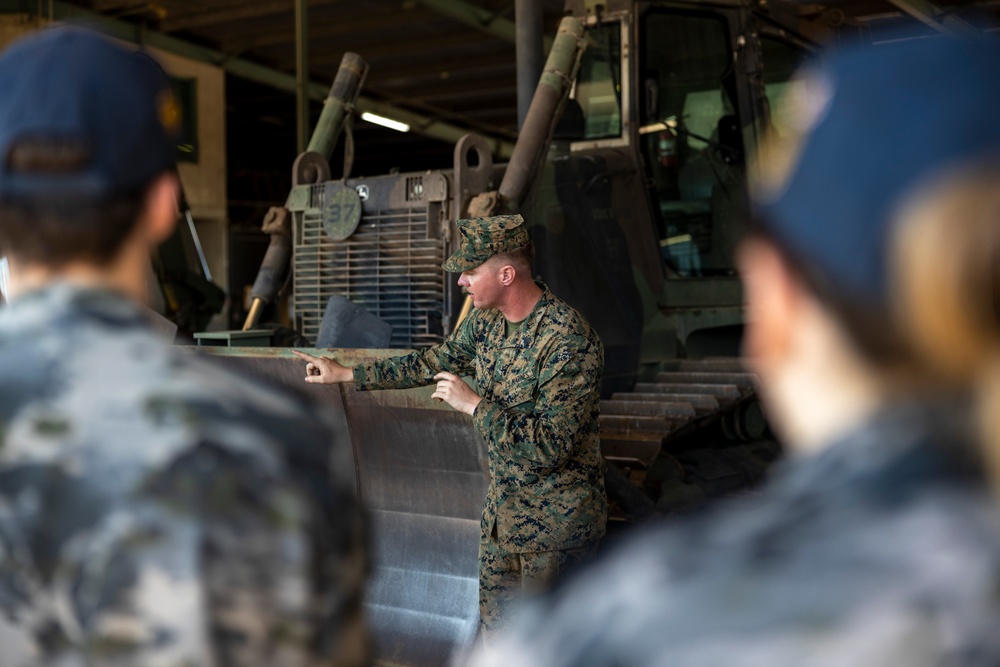 Royal Australian Navy Sailors tour the MRF-D MAGTF