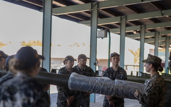 Royal Australian Navy Sailors tour the MRF-D MAGTF