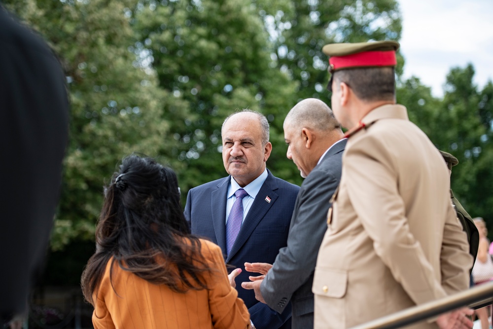 Iraqi Minister of Defense Thabit Muhammad Al-Abassi Participates in a Public Wreath-Laying Ceremony at the Tomb of the Unknown Soldier