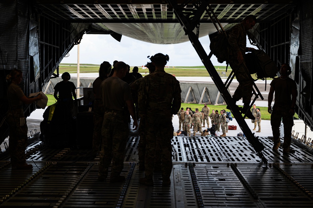 628ABW, 436AW arrive at Andersen AFB in support of MG23