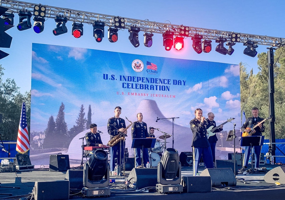 42nd Infantry Division Band rock and roll ensemble performs for U.S. Embassy Israel