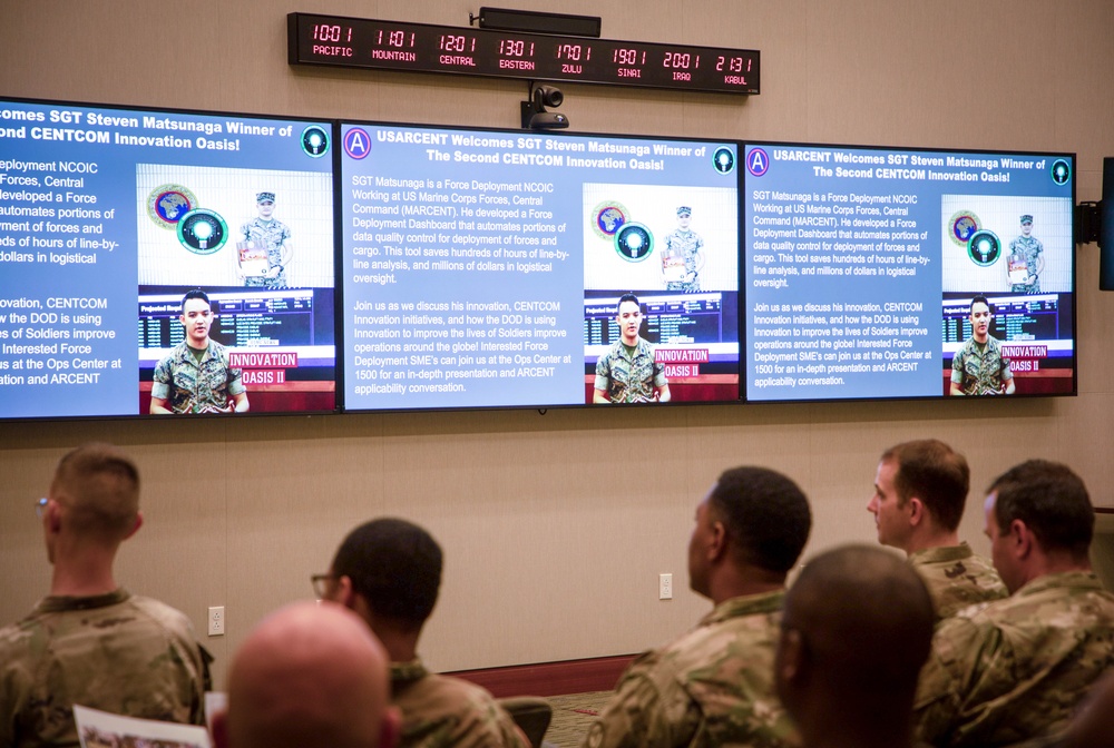 USARCENT recognizes CENTCOM Innovation Oasis Winner