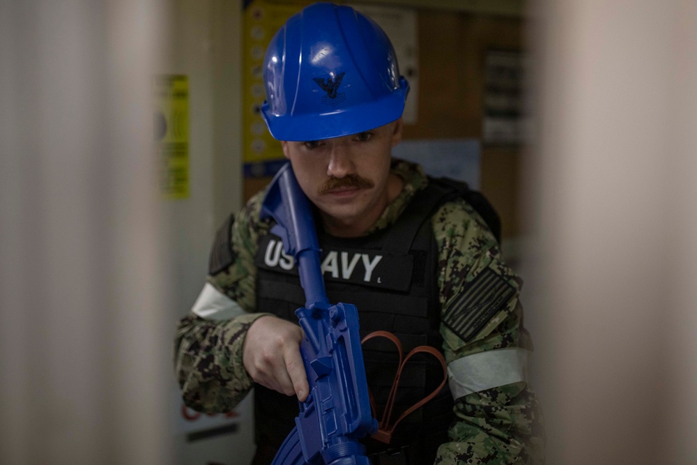 Anti-Terrorism Force Protection Drill Aboard Tripoli