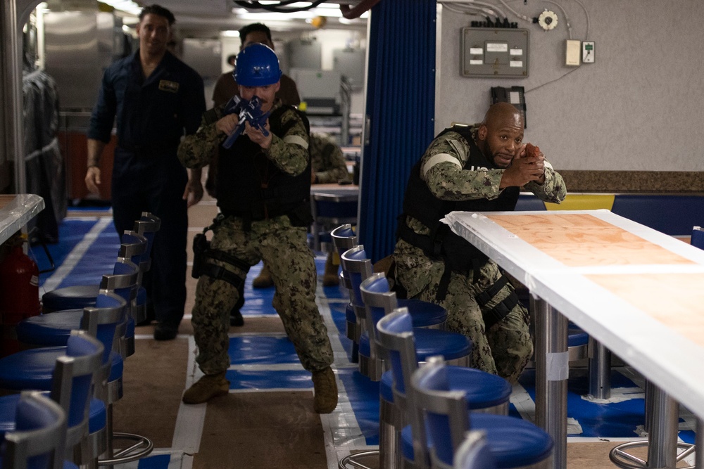 Anti-Terrorism Force Protection Drill Aboard Tripoli