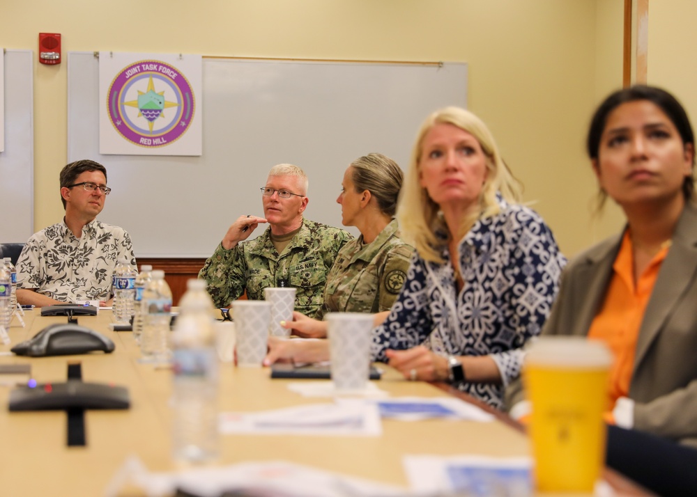 Joint Task Force-Red Hill meets with staff delegates at JTF-RH Headquarters.