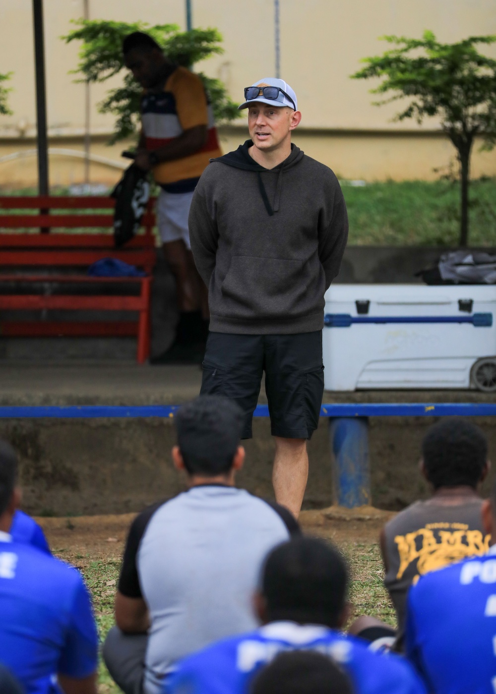 USS Jackson Sailors Scrimmage Against Nadi Police Rugby Team during Pacific Partnership 2023