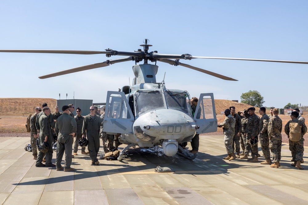 U.S. Army and Navy tour MRF-D UH-1Y Venom helicopter