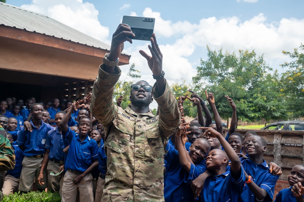 U.S. Army and Ghana Air Force conduct mass medical capabilities engagement in Ghana village