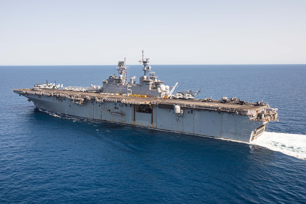 USS Bataan, USS Carter Hall Sail in the Red Sea with Royal Saudi Navy