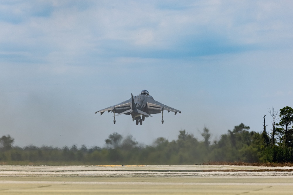 Marine Attack Squadron(VMA) 223 conducts field carrier-landing practice