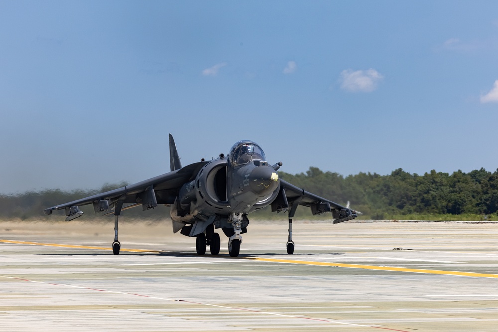 Marine Attack Squadron (VMA) 223 conducts field carrier-landing practice