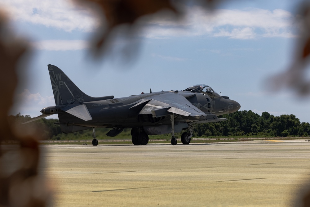 Marine Attack Squadron (VMA) 223 conducts field carrier-landing practice