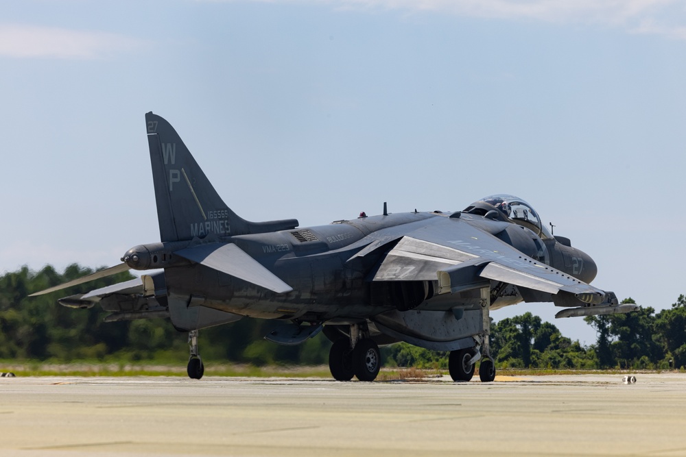 Marine Attack Squadron (VMA) 223 conducts field carrier-landing practice