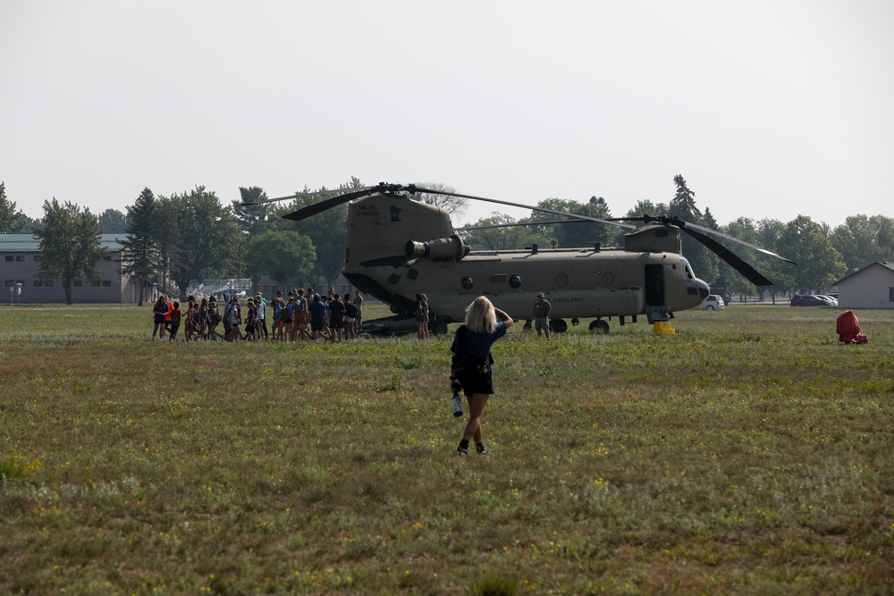 Minnesota National Guard Youth Camp Holds Military Aviation Flyover and Display on Camp Ripley