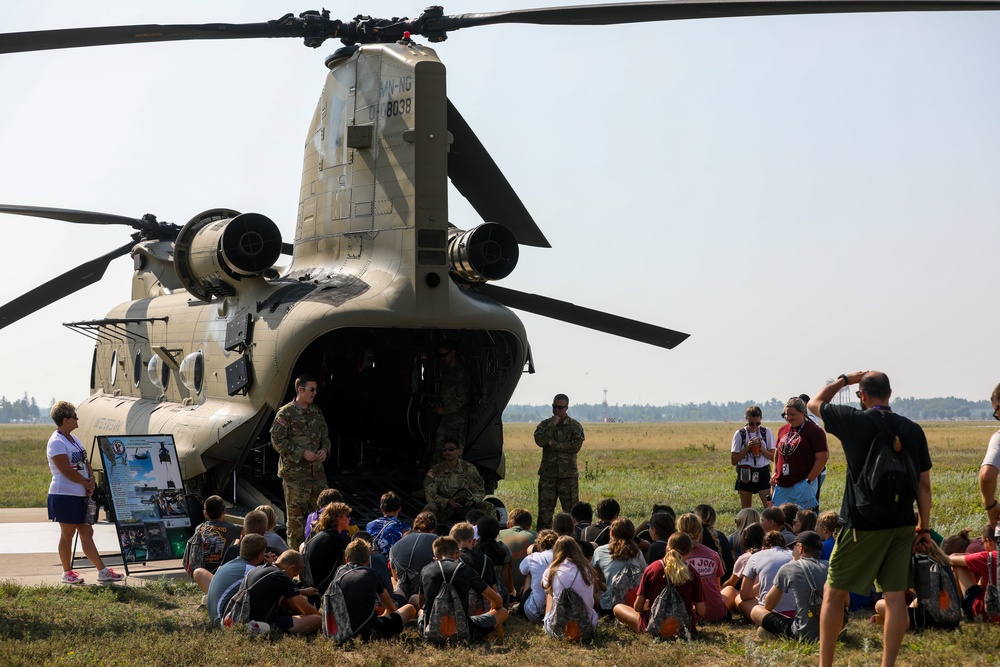 Minnesota National Guard Youth Camp Holds Military Aviation Flyover and Display on Camp Ripley