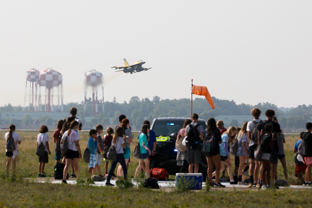 Minnesota National Guard Youth Camp Holds Military Aviation Flyover and Display on Camp Ripley