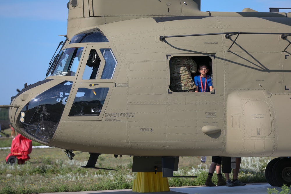 Minnesota National Guard Youth Camp Holds Military Aviation Flyover and Display on Camp Ripley