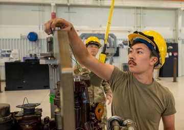3rd MXS propulsion Airmen service F-22 Raptor engine