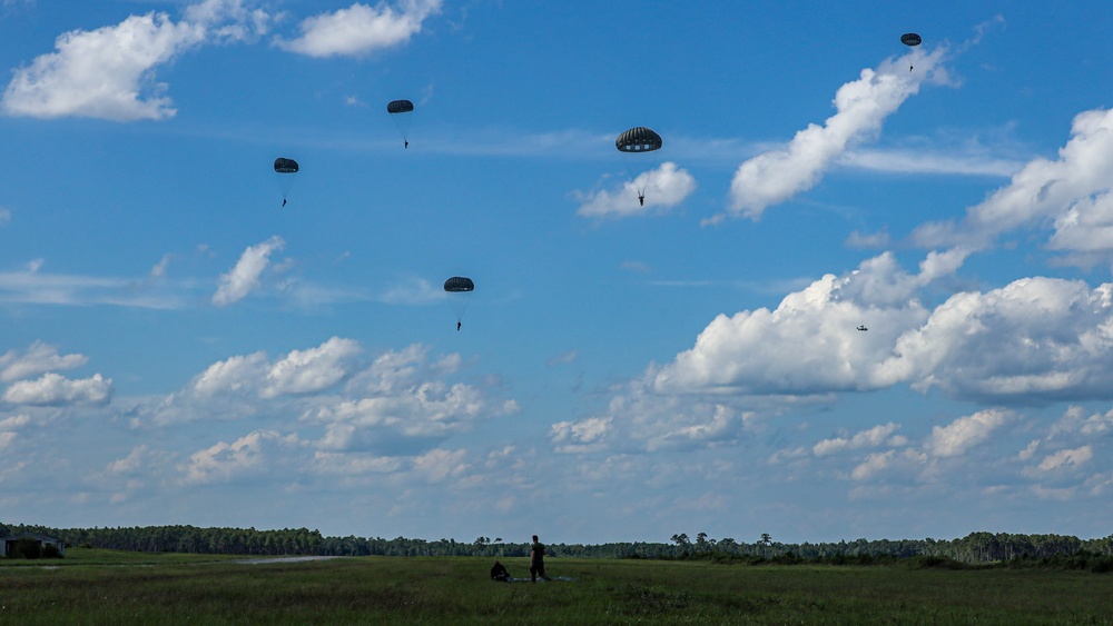 2nd Air Delivery Platoon and 2nd Reconnaissance Battalion Conducts a Static-Line Jump