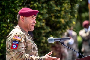Fort McCoy Public Affairs officer gives remarks after retiring with 30 years of service