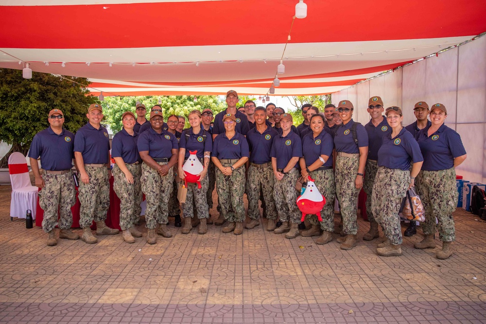 Pacific Partnership 2023 staff pose for photo at Phu Yen General Hospital